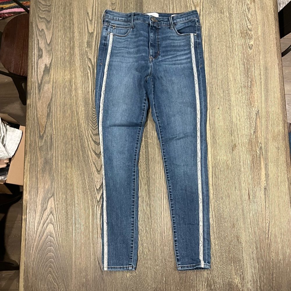 Skinnygirl Womens Broadway High Rise Skinny Jeans Medium Wash Blue Size 27/4